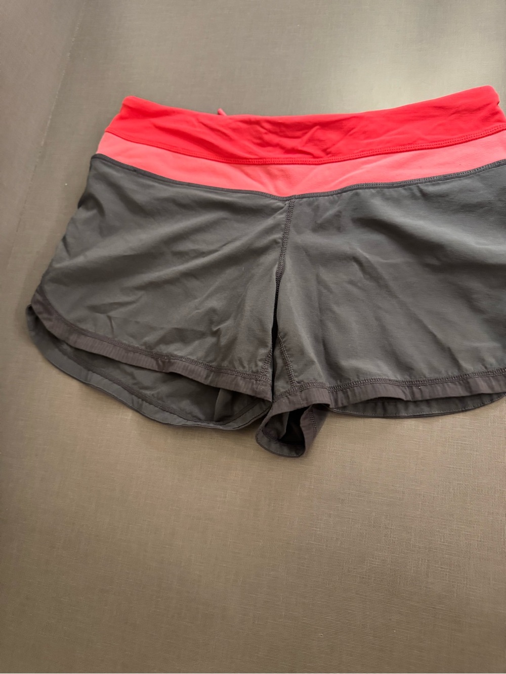 lululemon athletica Gray Athletic Shorts with Pink Waistband